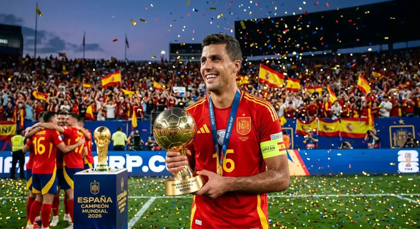 Rodri brandit le Ballon d'Or du Mondial 2026, récompense du meilleur joueur du tournoi