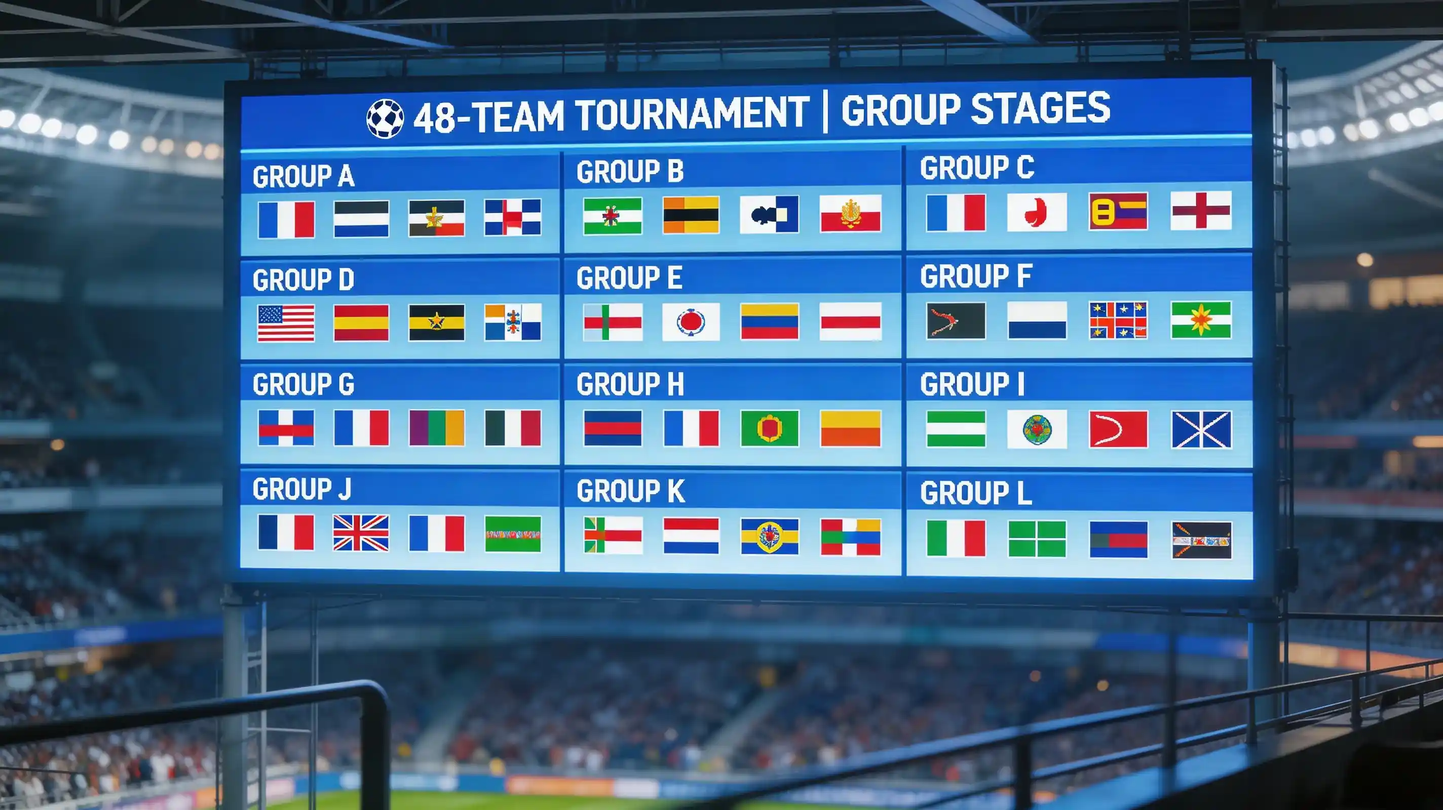 Nouveau format du Mondial 2026 avec 48 équipes réparties en 12 groupes